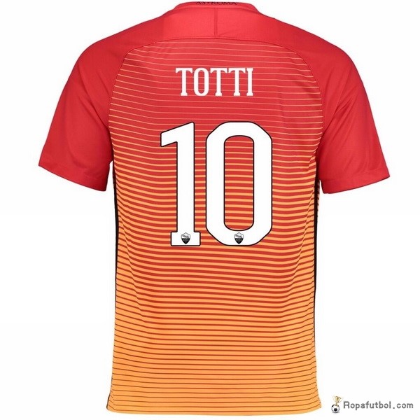 Camiseta As Roma Replica Tercera Ropa Totti 2016/17 Naranja